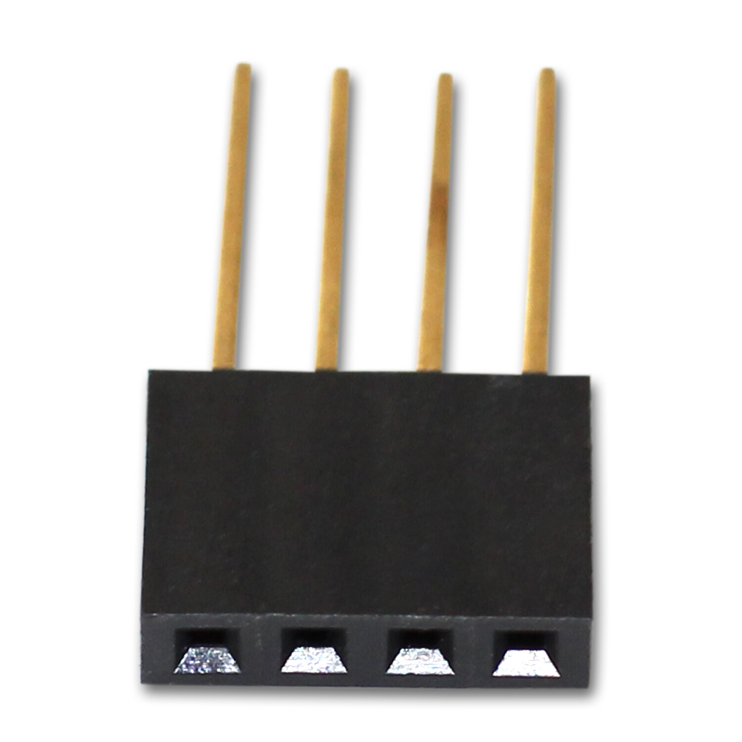 4 Pin Header Single Row Stackable Socket Connector Female 11mm 2.54mm 5PCS
