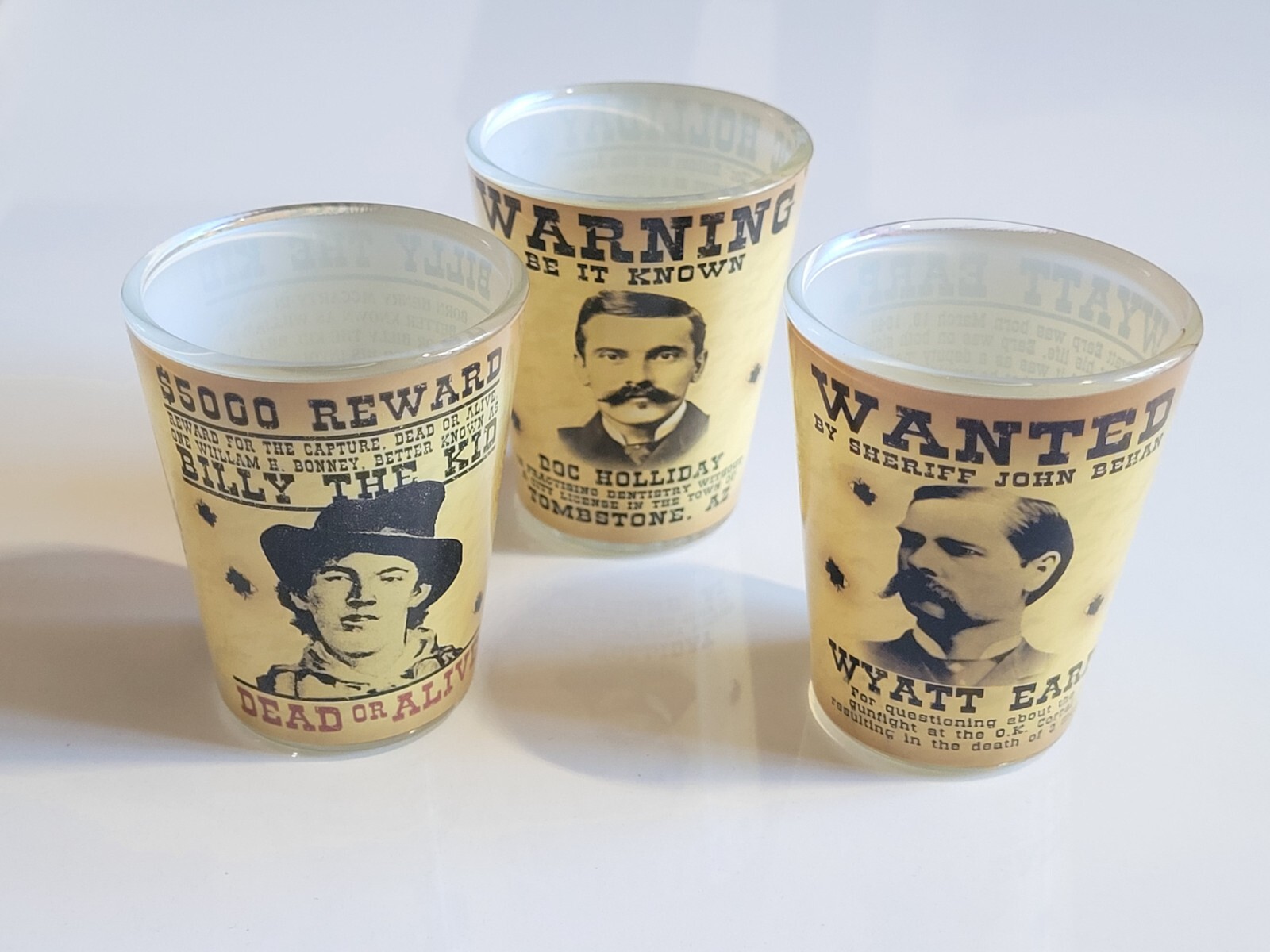 Legends of the West Shot Glasses Old West Outlaw Wanted Poster Shot Glass