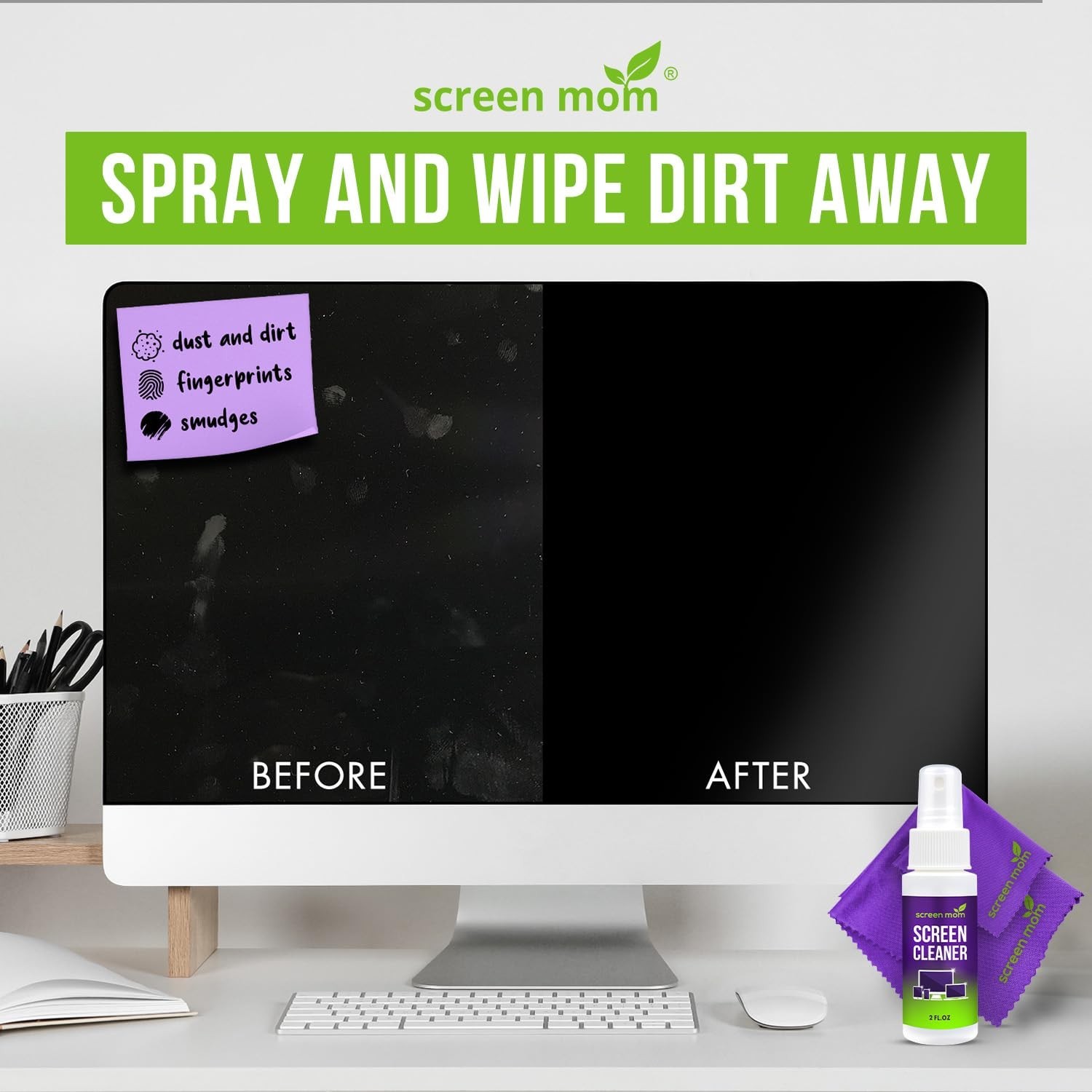 Screen Mom Screen Cleaner Purple Microfiber Cloths (6-Pack) - Microfiber Scre...