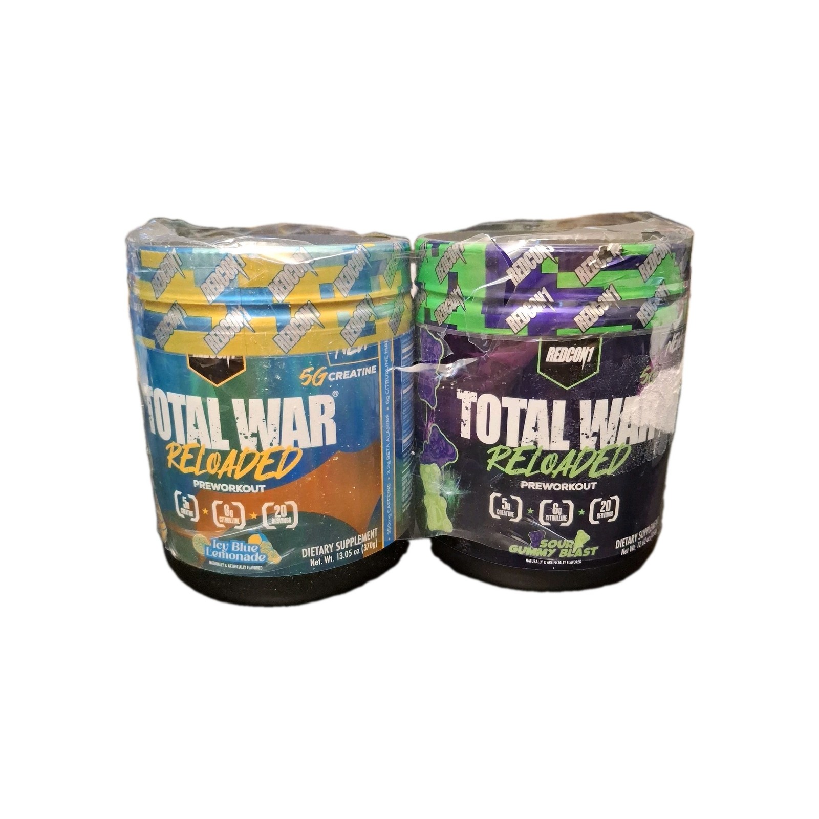 Redcon1 Total War Pre-workout with 5g Creatine, 350mg Caffeine, 40 servings, 2pk