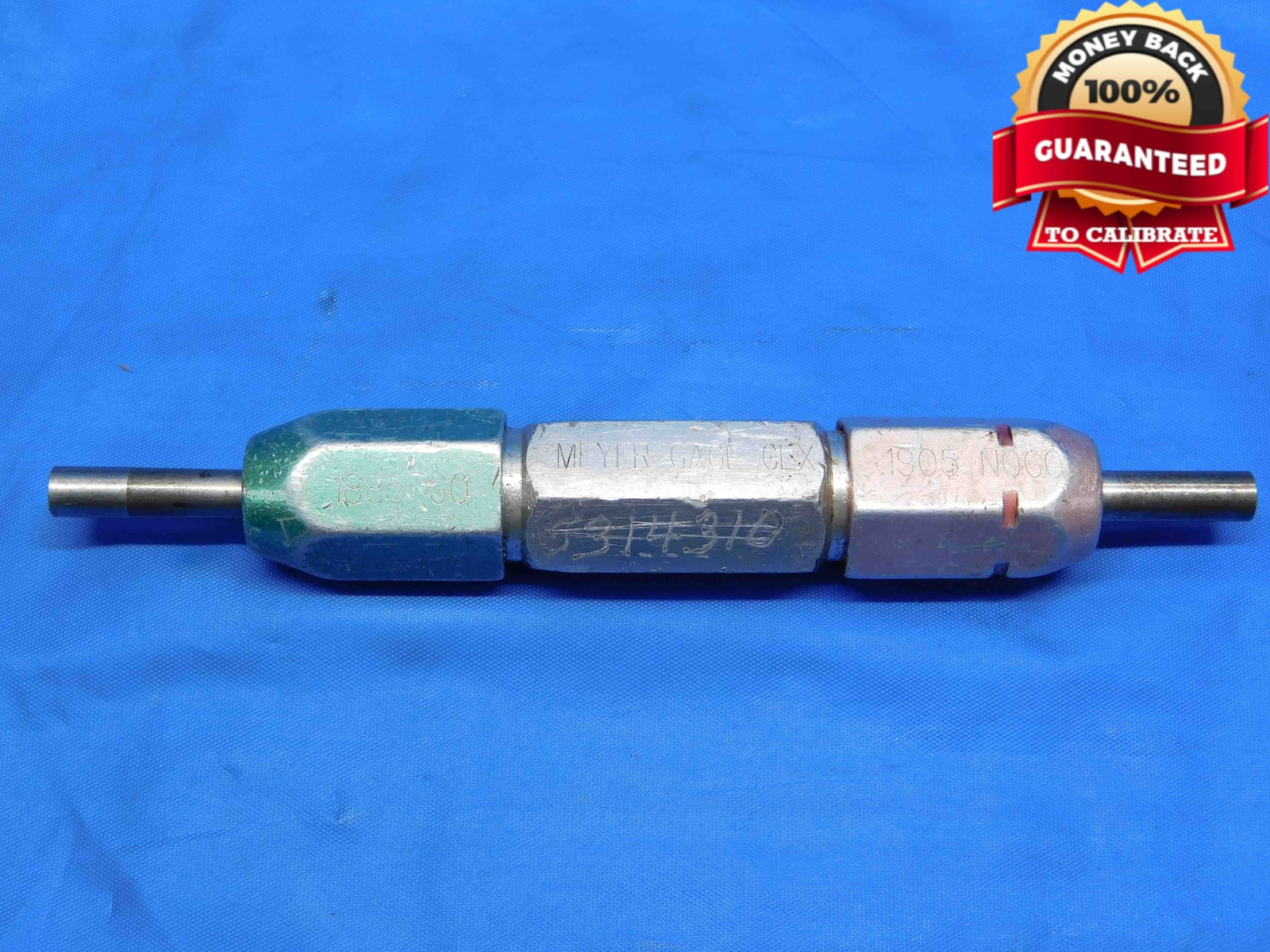 .1885 & .1905 CLASS Z PIN PLUG GAGE GO NO GO .1875 +.0010 OVERSIZE 3/16 5 mm
