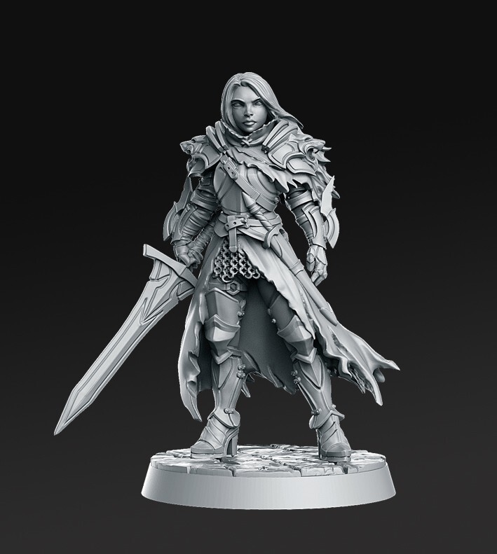 Dungeons and Dragons - Playable Character - Female Human Lydia Paladin, Fighter