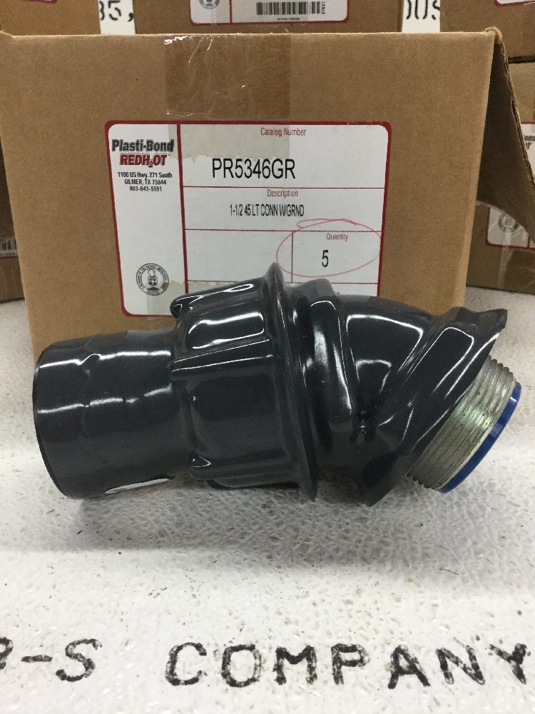 PLASTIBOND PR5346GR 1-1/2" 45 Degree Grounding Connector Fittings (Box of 5)