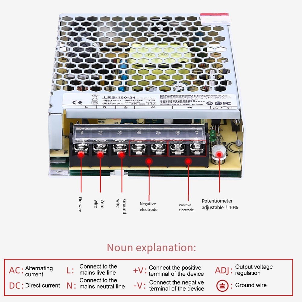 24V LRS10024 Switching Power Supply for Various Lighting and Security Systems