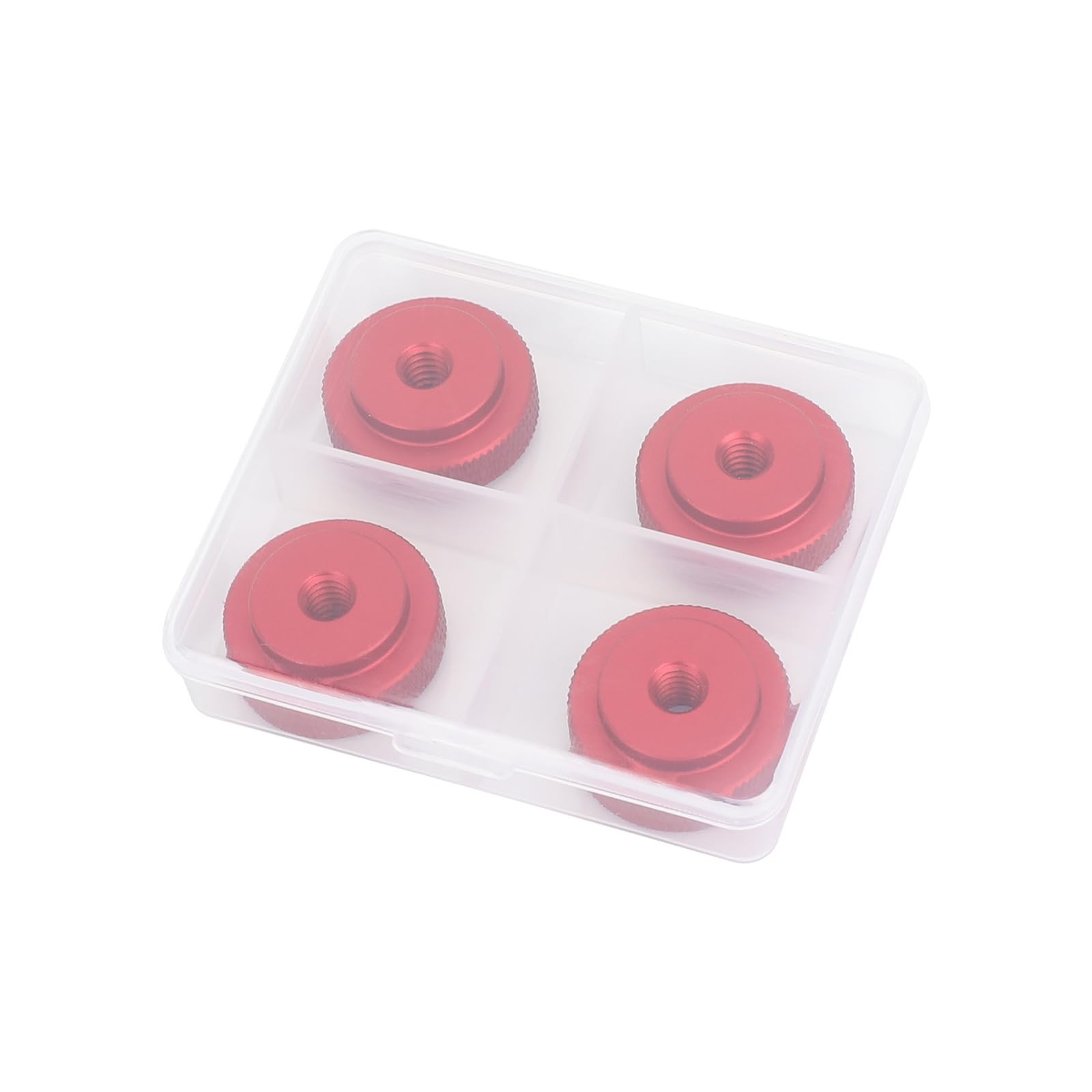 1/4"-20 Female Thumb Wheel Lock Nut Adapter(4 Pieces,Red)-3738