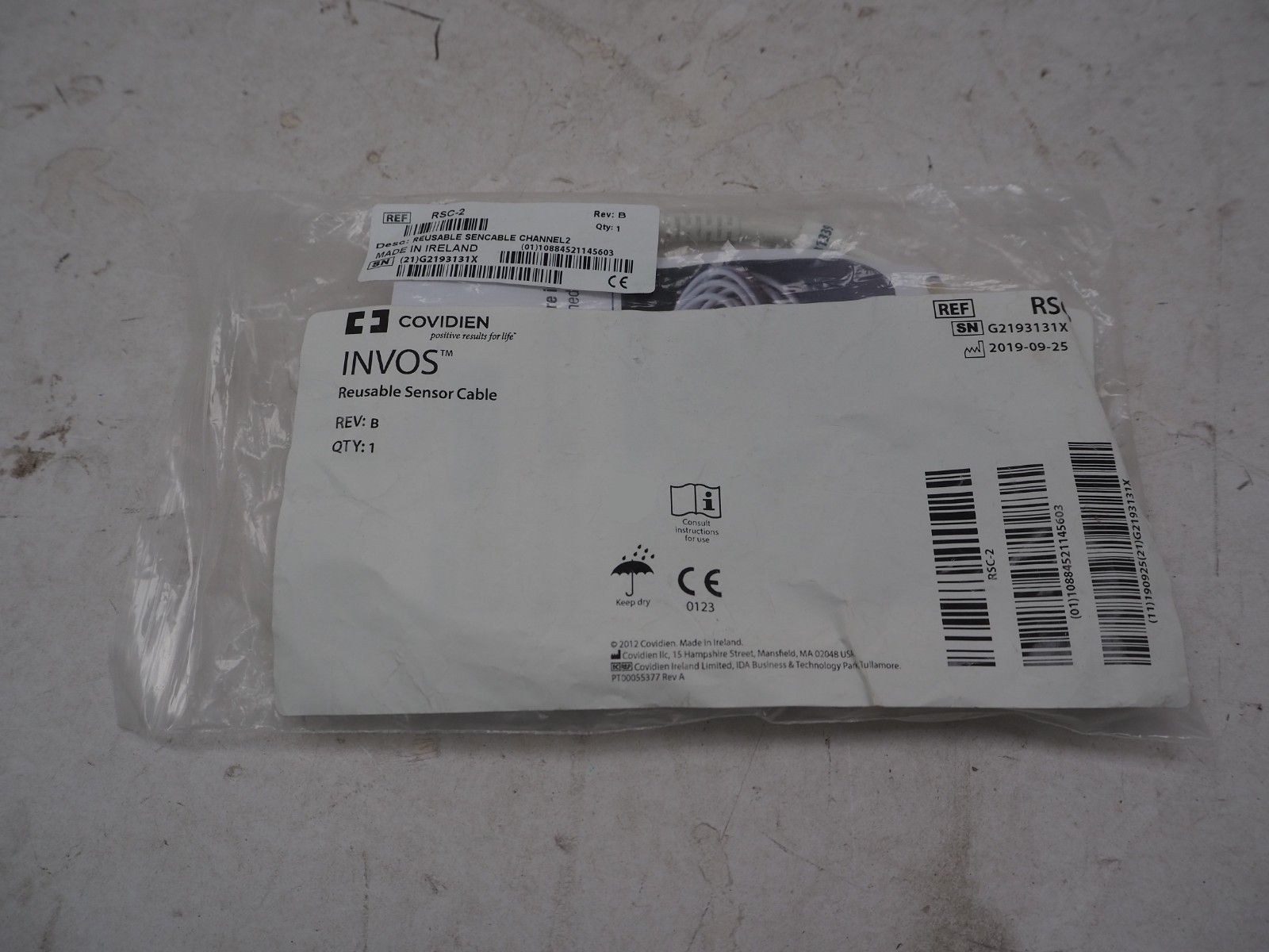 Covidien Invos Reusable Sencable Channel 3 Sensor Cable RSC-2 - Free Shipping