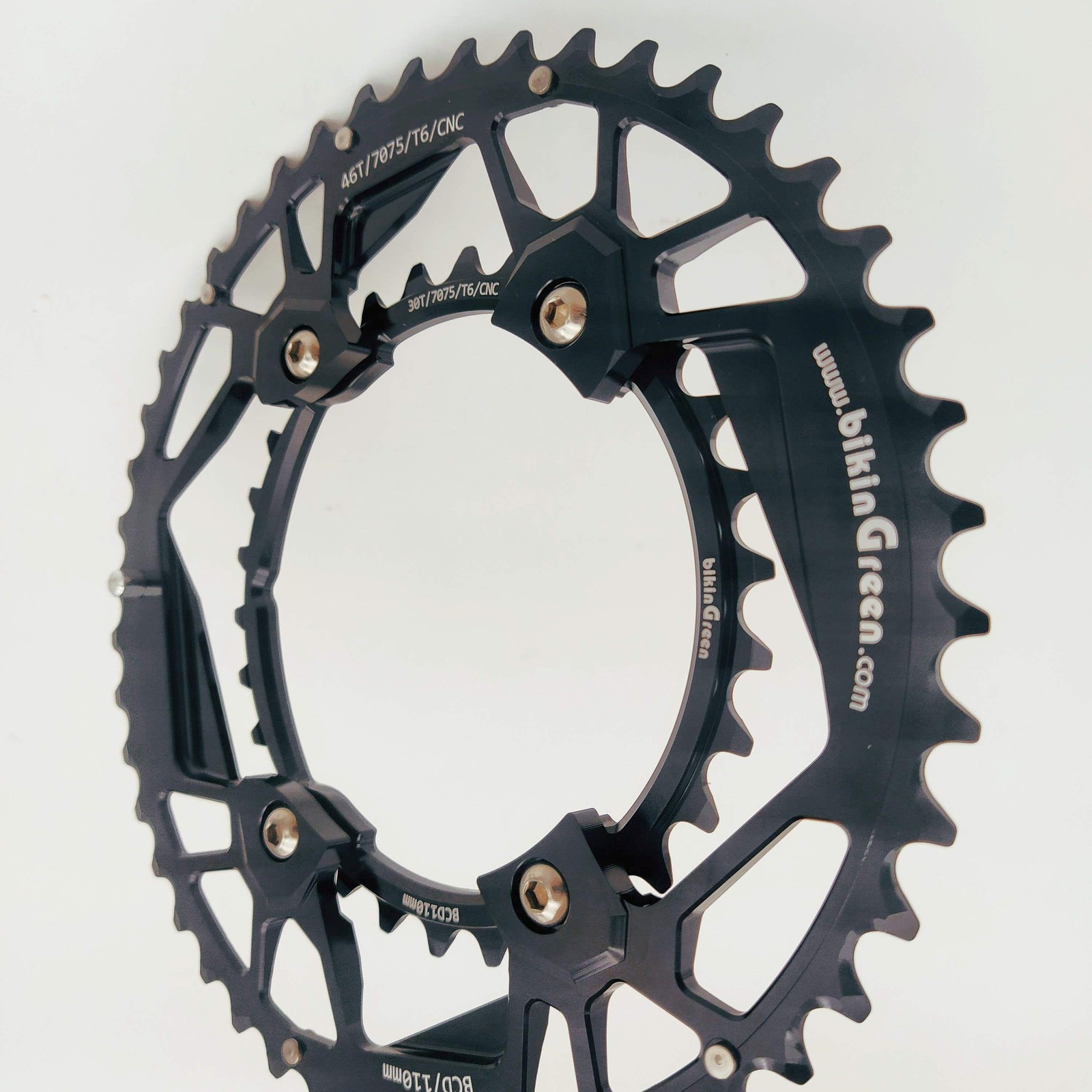 bikinGreen CNC Chainring 46/30T Fit Shimano 4 Arm 10-12Spd  R8000/8100/7000/7100