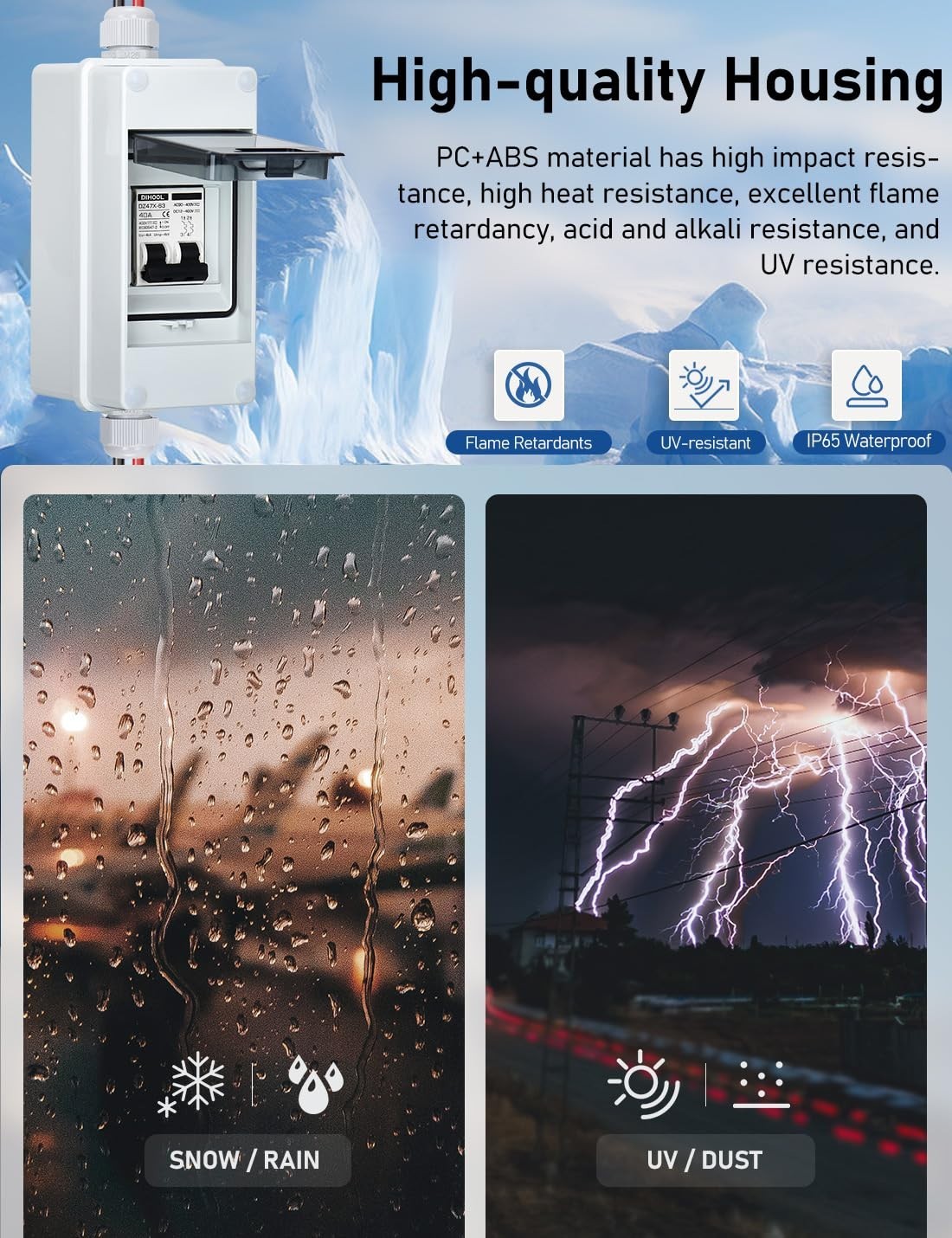 40A Dual Pole Solar Panel Disconnect Switch