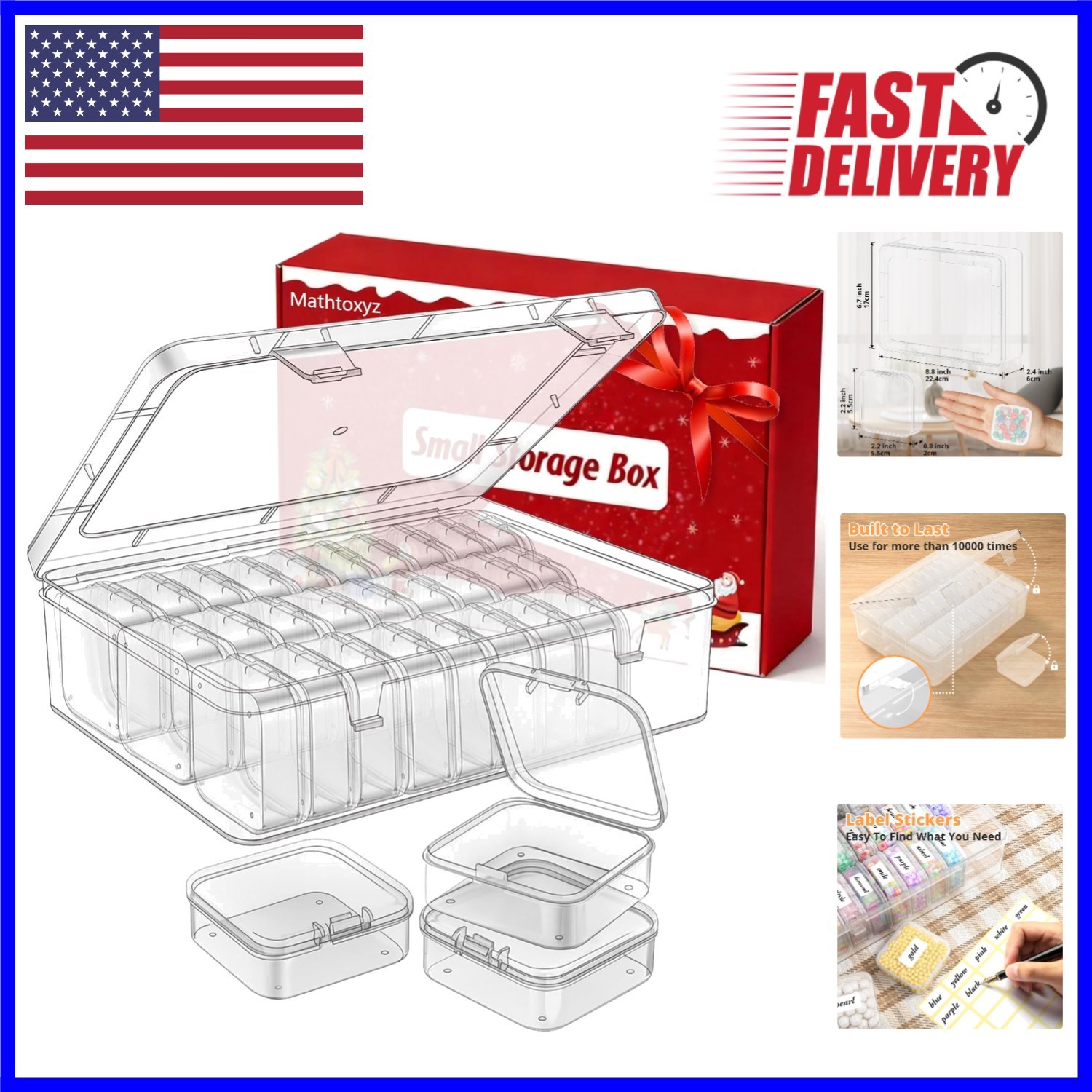 Portable Clear Bead Organizer with 31 Compartments for Jewelry Making & Crafts