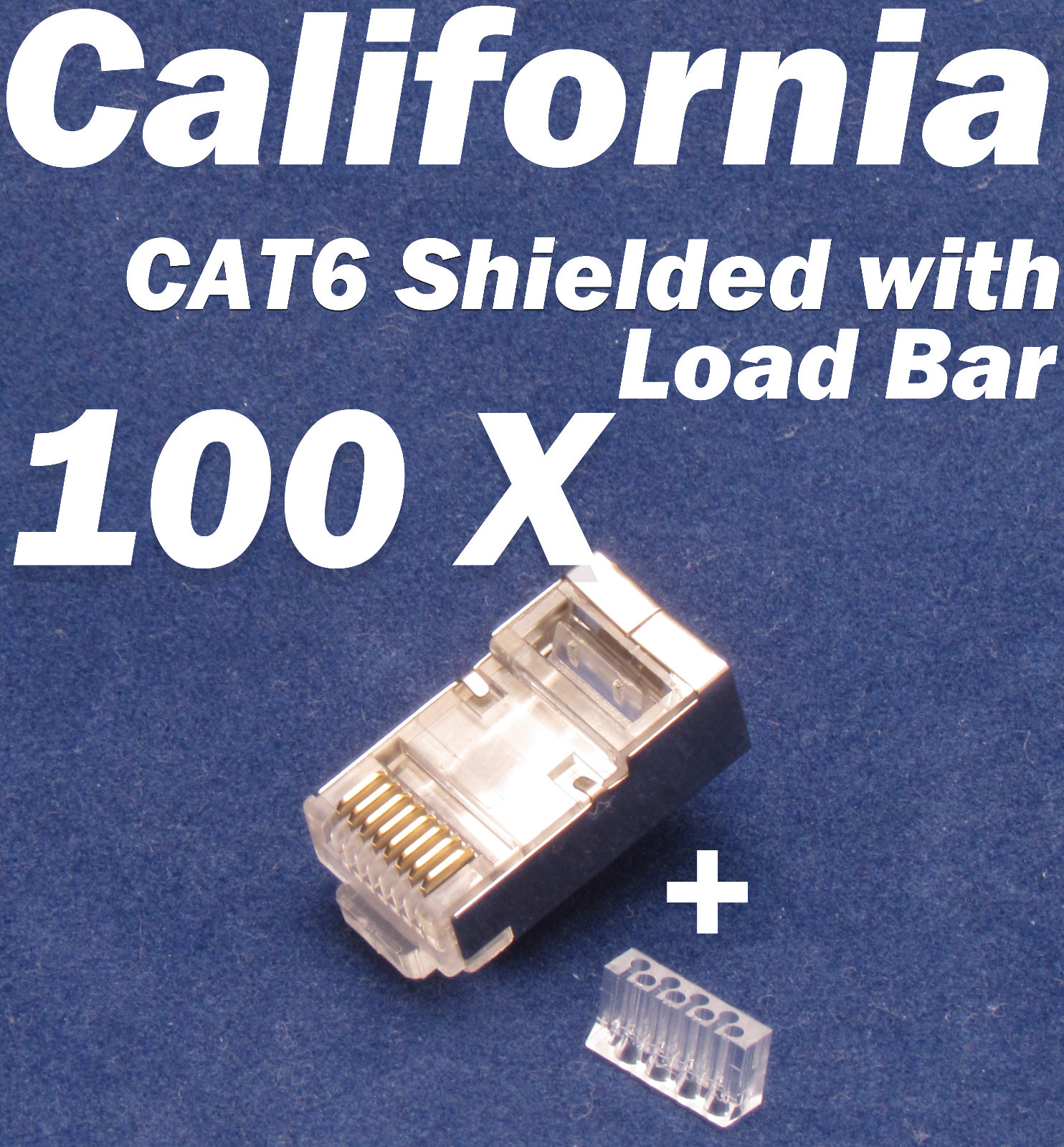 100 X Pcs CAT6 Shielded w Load Bar Insert RJ45 Network LAN Cable Modular Plug 8P