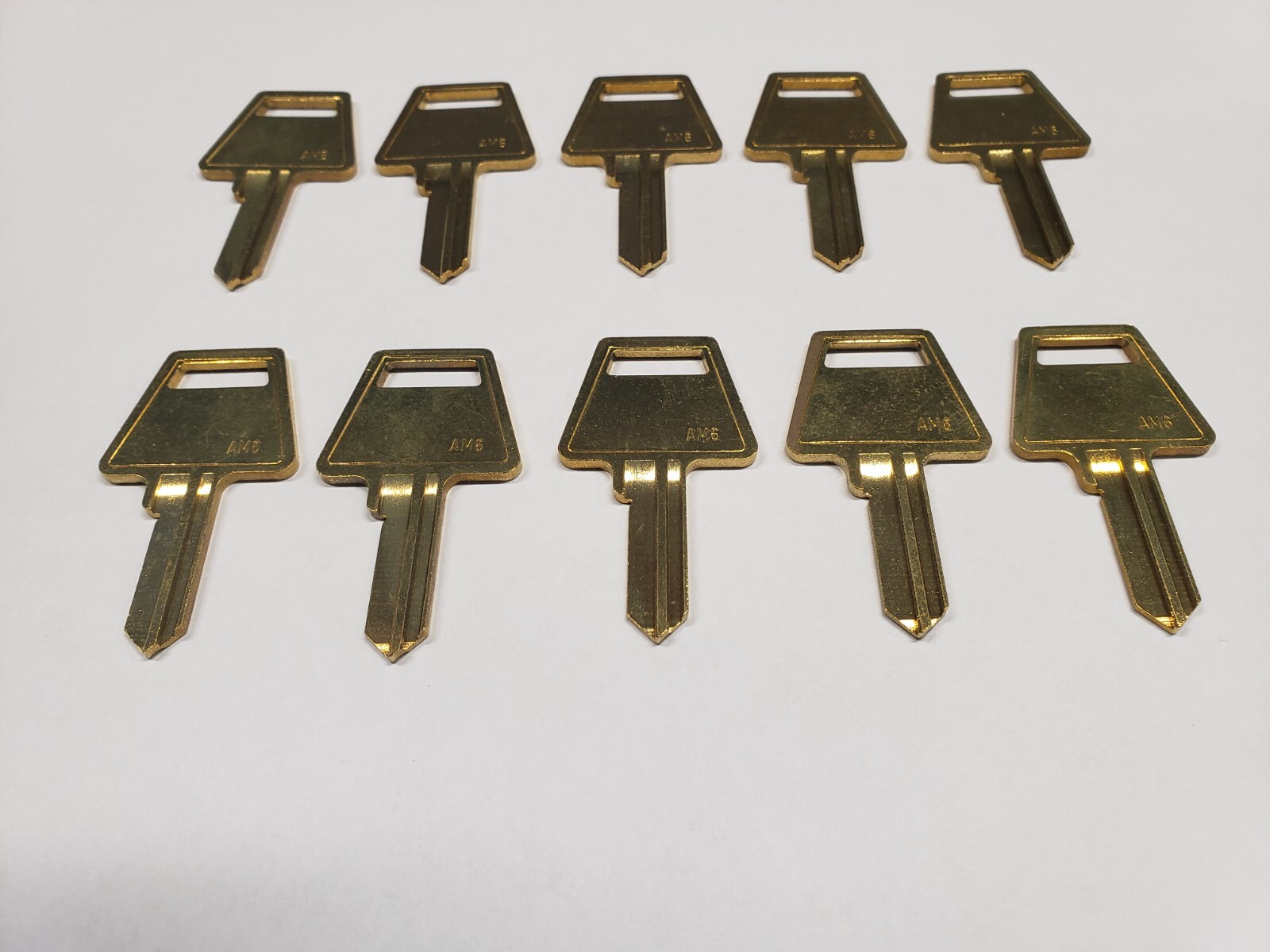 10 New Ilco 1045 Brass Key Blank AM6 5 Pin PTKB-1 * Discontinued Key*