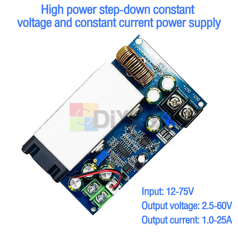 DC 12-75V 600W Step-down Constant Voltage Current Adjustable Power Supply Module