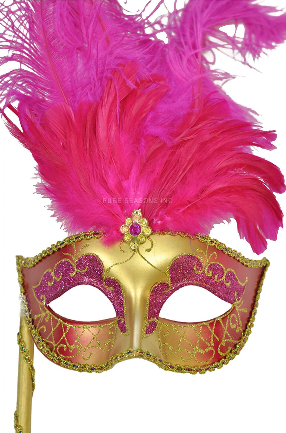 Brand New Mardi Gras Masquerade Colombina Vanity Fair Venetian Mask (Magenta)
