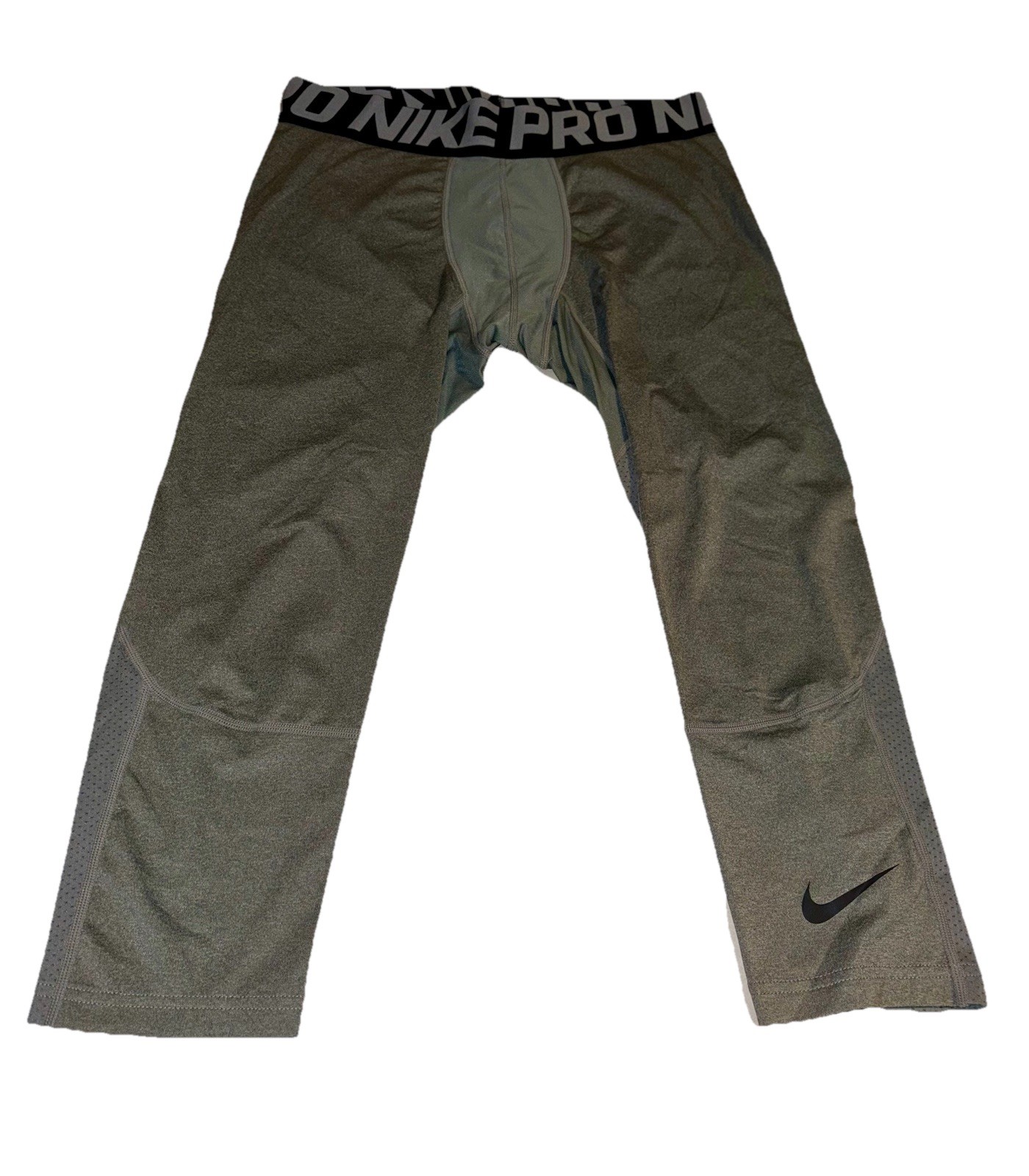 nike pro hypercool compression tights xl mens gray grey extra large 3/4 length