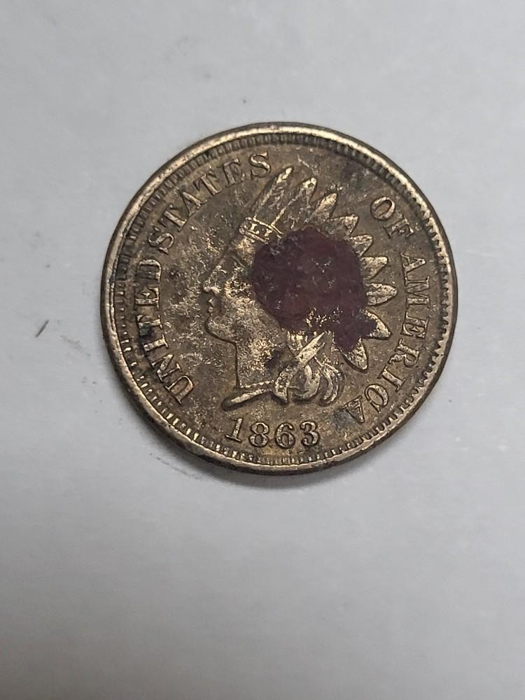 1863 Indian Head Cent Excellent Details SPOT