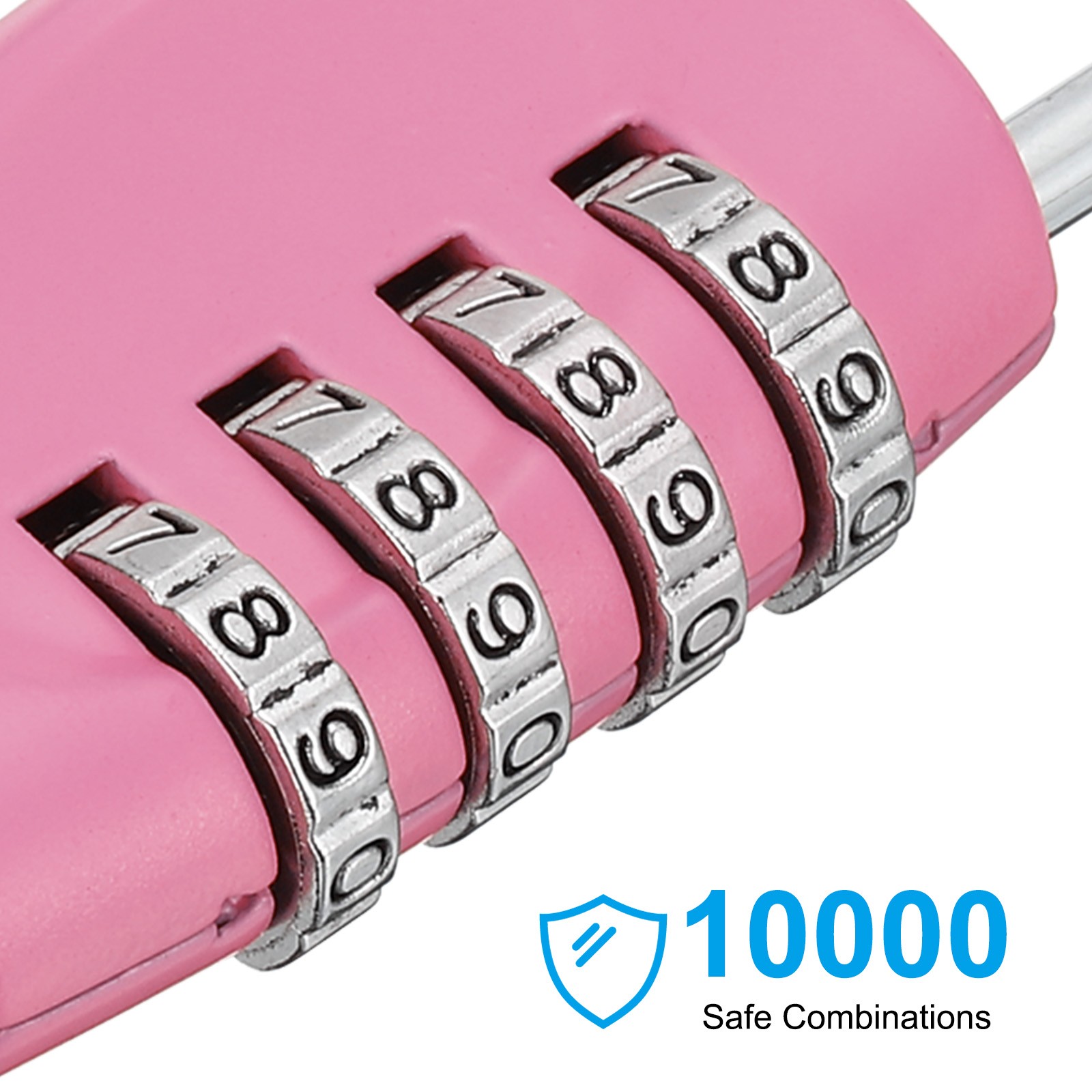 Combination Lock, 4 Digit Outdoor Padlock Waterproof Locker Lock, Pink