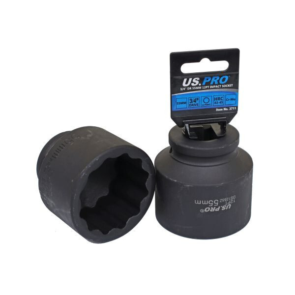 US PRO 3/4" DRIVE 55mm 12PT Impact Socket Bi Hex 12 Point HUB Axle Tools Single