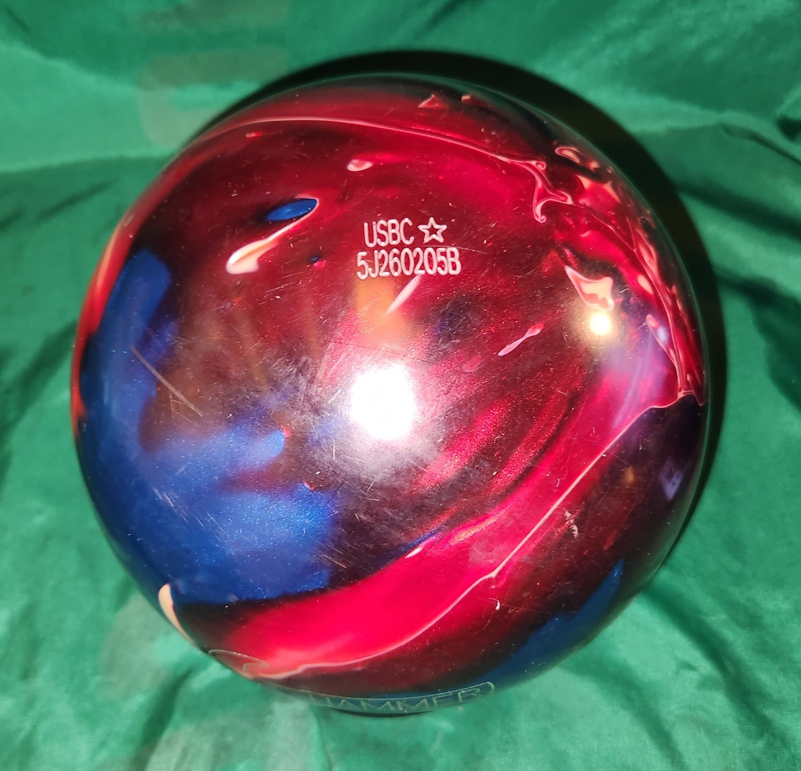 Hammer Black Widow Limited Bowling Ball 15# Preowned Span 3 7/8" Lefty