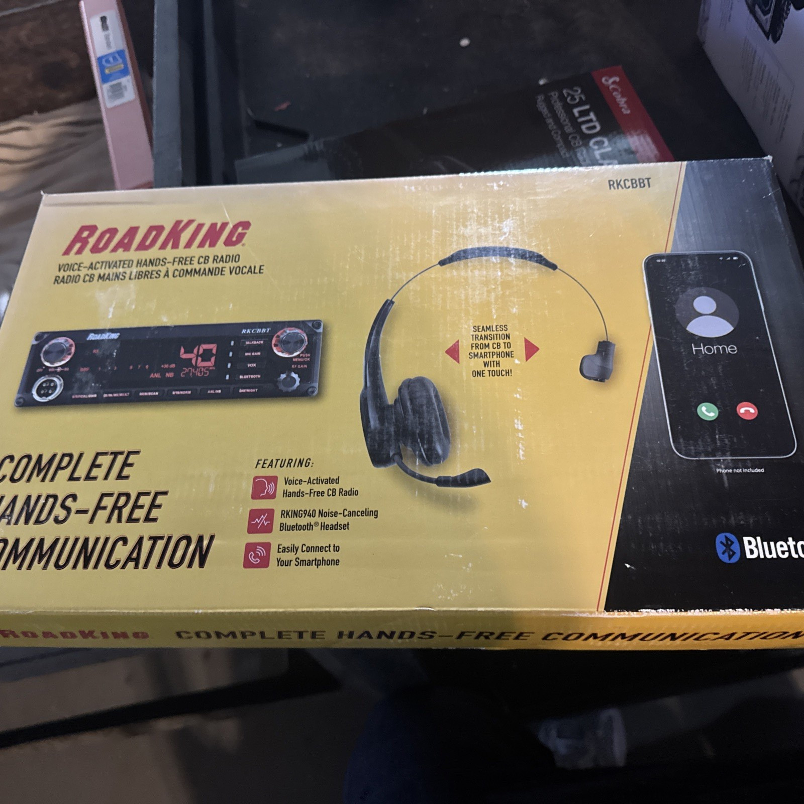 RoadKing RKCBBT Voice-Activated Hands-Free CB Radio with Bluetooth Headset+Mic