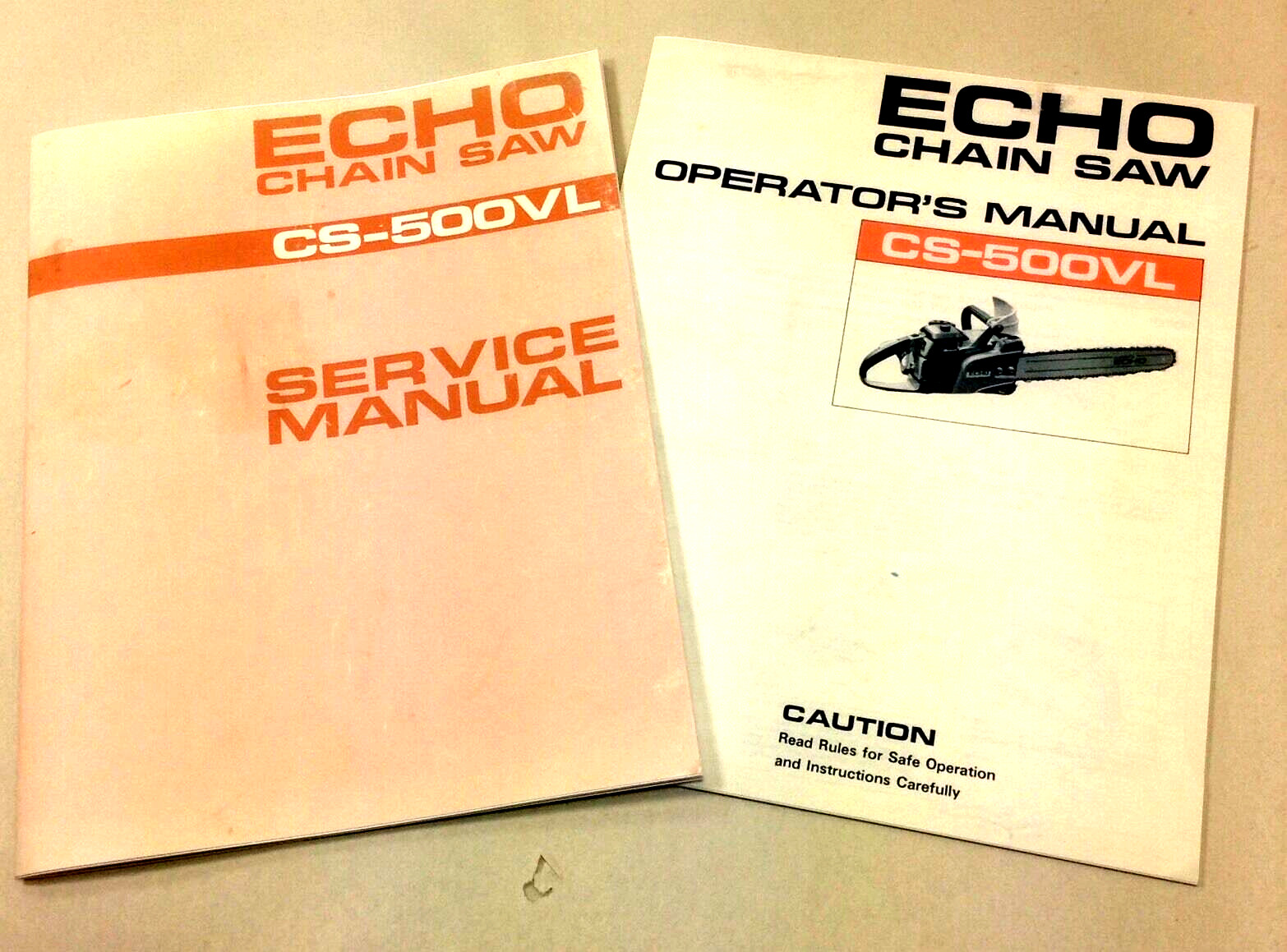 Echo Chain Saw Cs-500Vl Service & Operators Owners Manual Shop Repair 2 Stroke