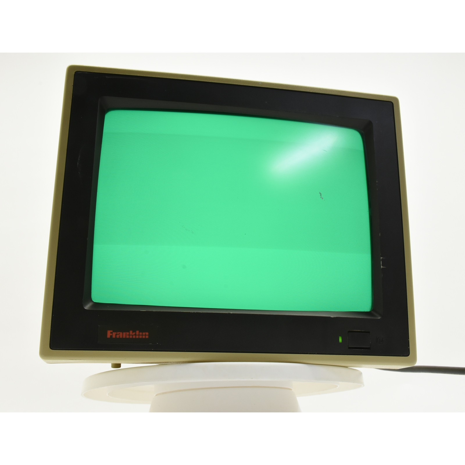 Franklin MG-120TS Monochrome Green CRT Computer Monitor Missing Stand Powers On!