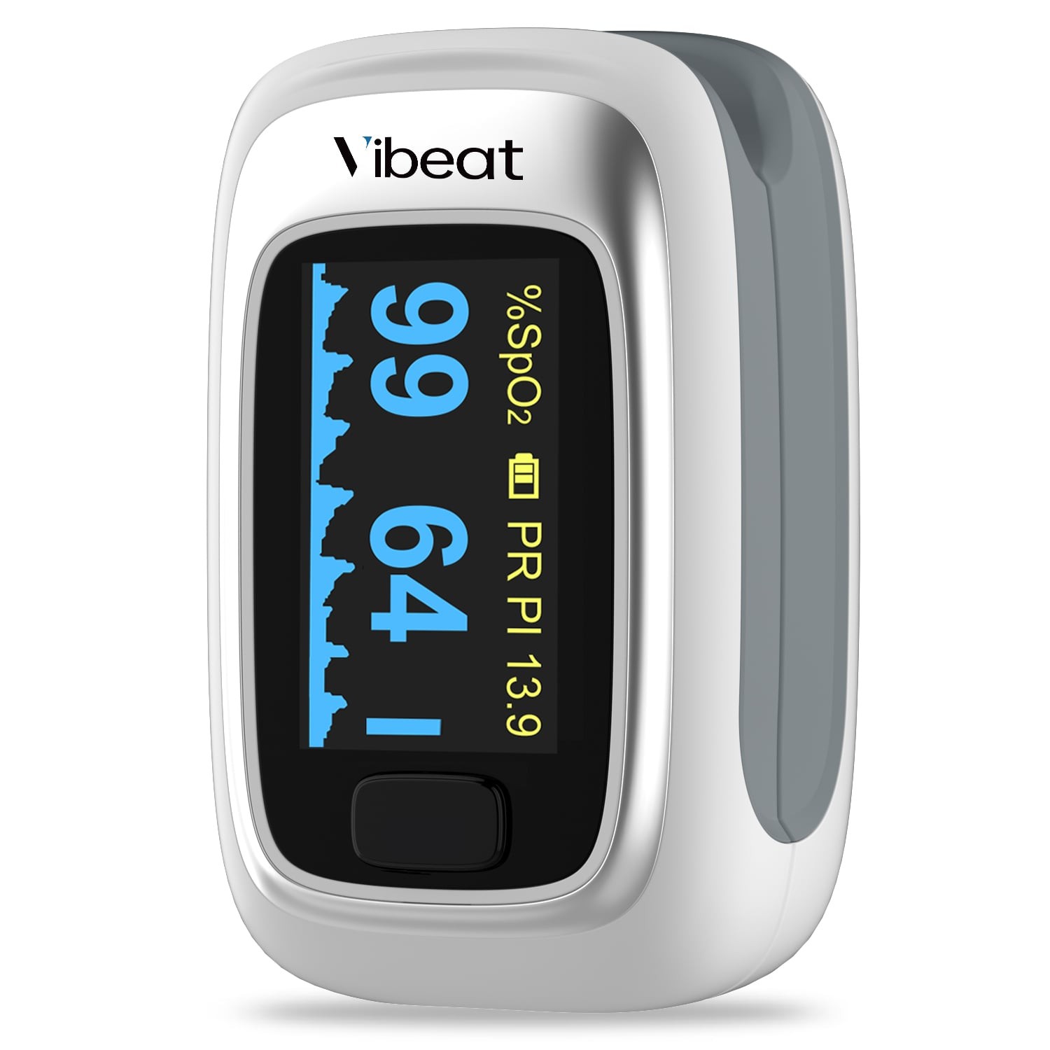 Vibeat Pulse Oximeter Measure Blood Oxygen Saturation, Pulse Rate, PI with alarm