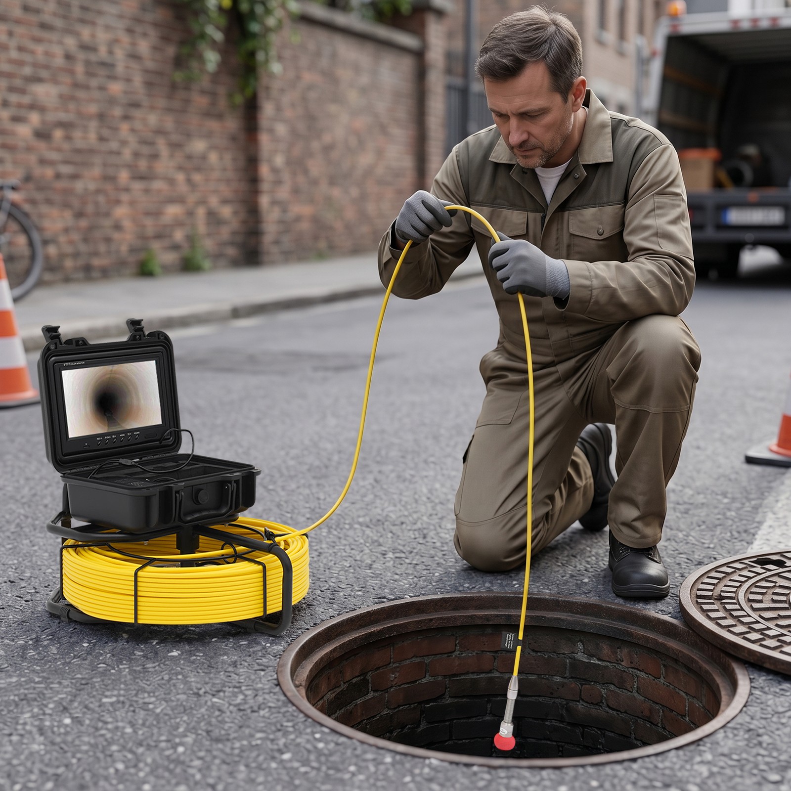 200ft Sewer Main Inspection Pipeline Inspection Camera 1200TVL Video Scope