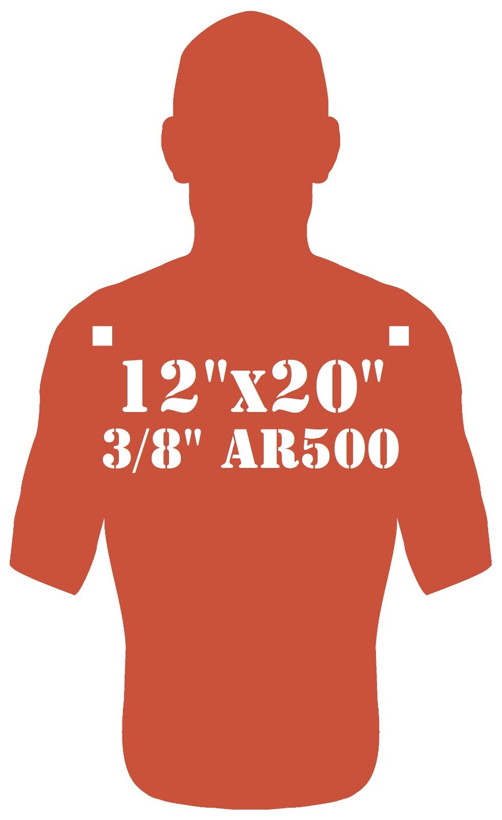 3/8" AR500 Combatant Silhouette 12" x 20" Steel Shooting Range Gong Metal Target