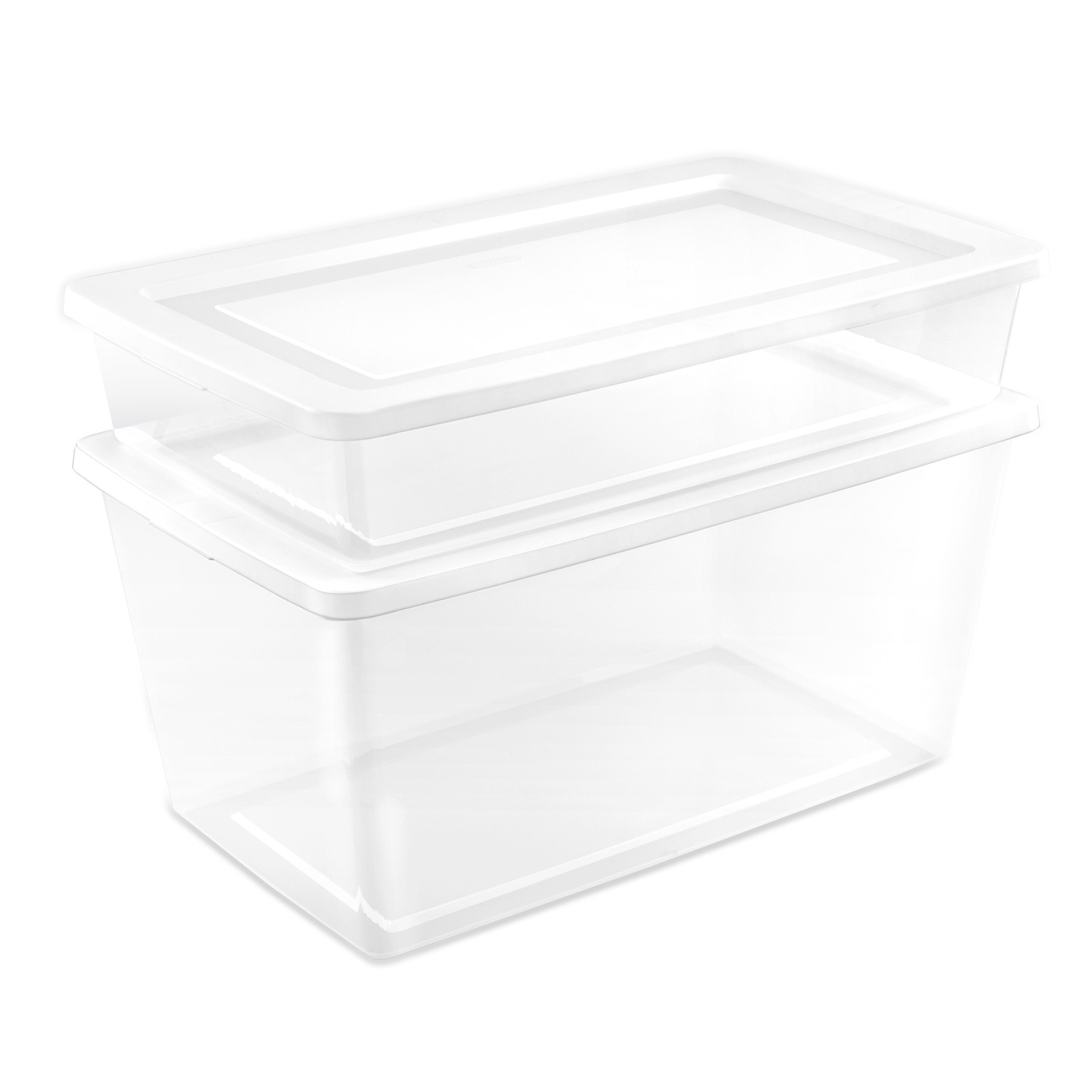 Sterilite 90 Qt Storage Box, Stackable Plastic Container, Home Organizer, 4 Pack