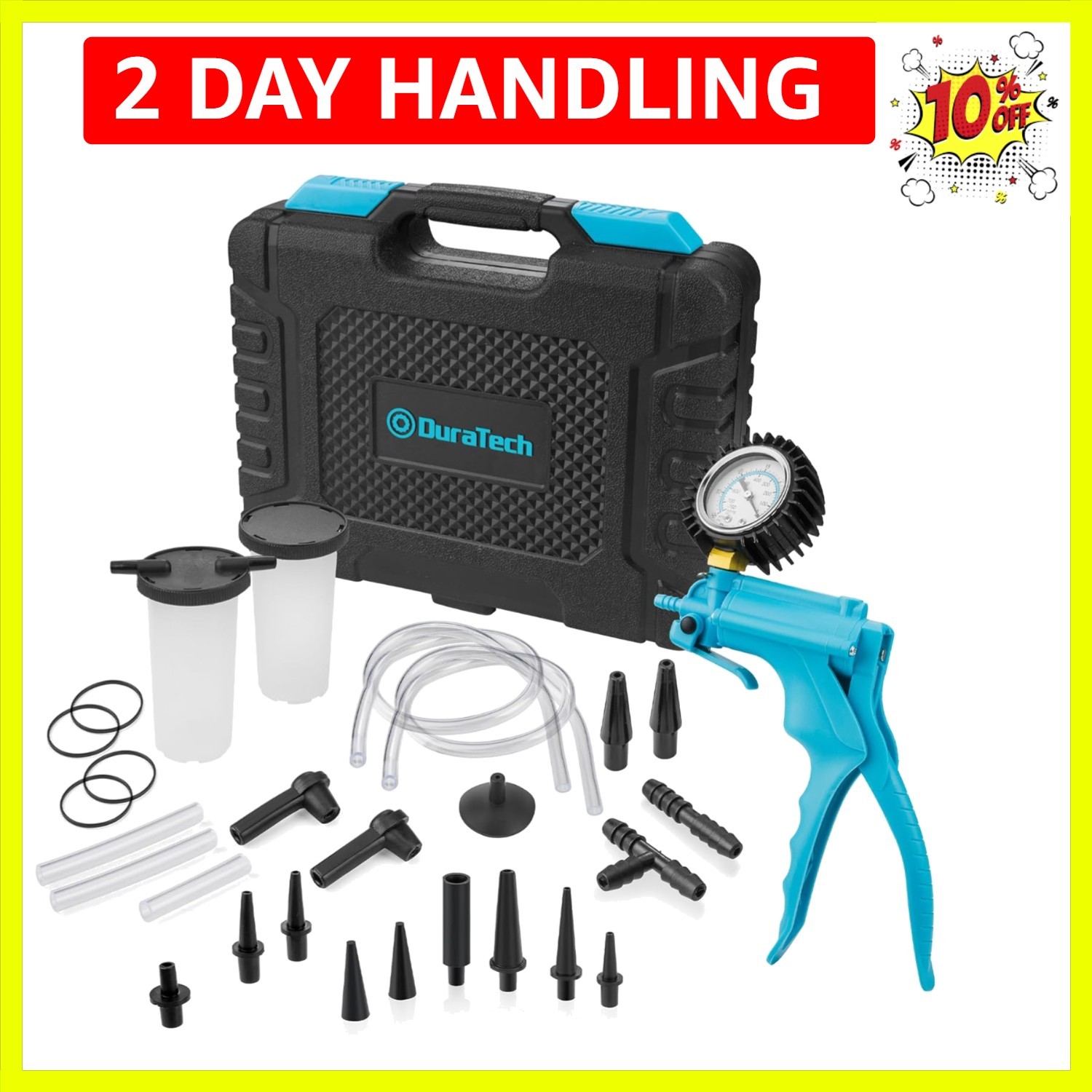 2 in 1 Brake Bleeder Kit, Brake Fluid Bleeder Kit with Handheld Vacuum Pump, ...
