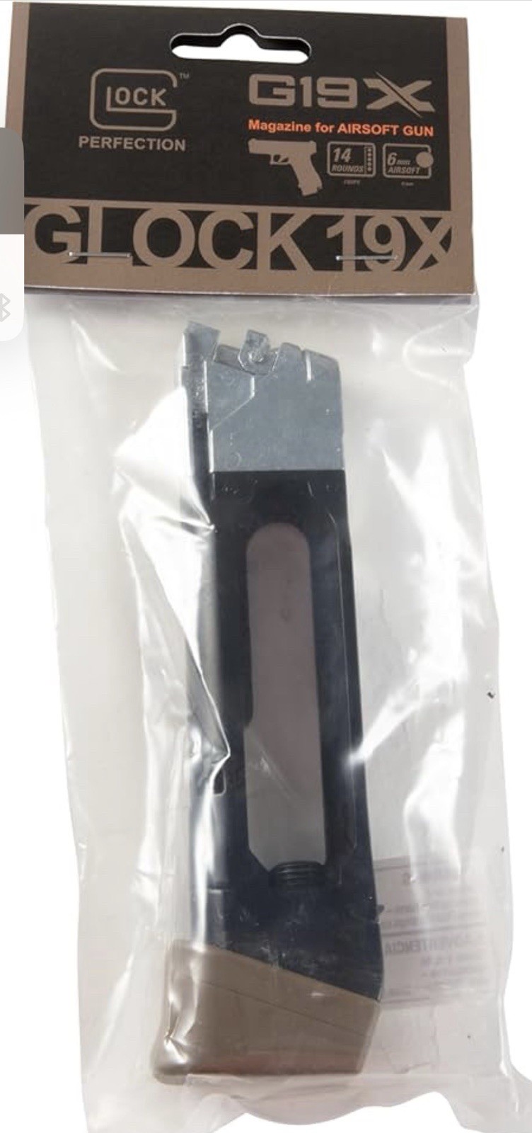 Umarex GLOCK G19X CO2 Airsoft Pistol Magazine 14 RD 6mm Tab, New Sealed 🔫