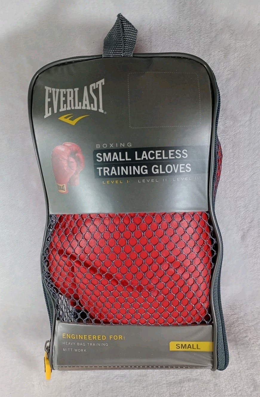 Everlast Small Laceless Training Gloves – Red – New in Case – Model 3003