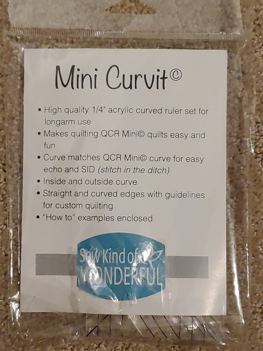 Sew Kind Of Wonderful Mini Curvit Ruler Quilting and Sewing