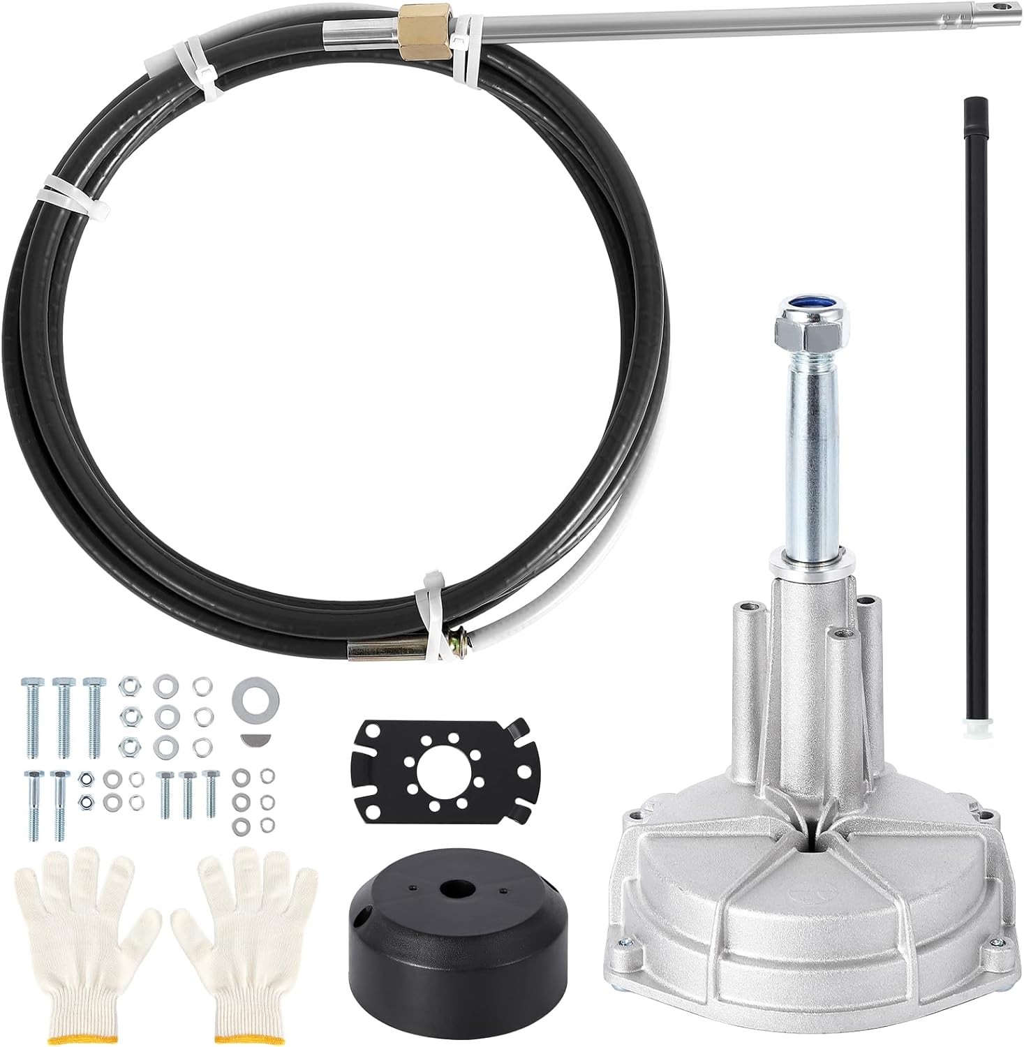 14-Foot Cable Outboard Steering Kit 3/4-In Standard Tapered Shaft Outboard Steer