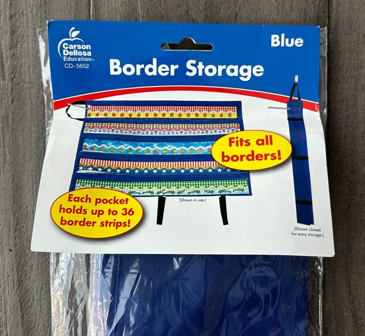 Carson-Dellosa Publishing Border Storage Pocket Chart Blue 41" x 25"