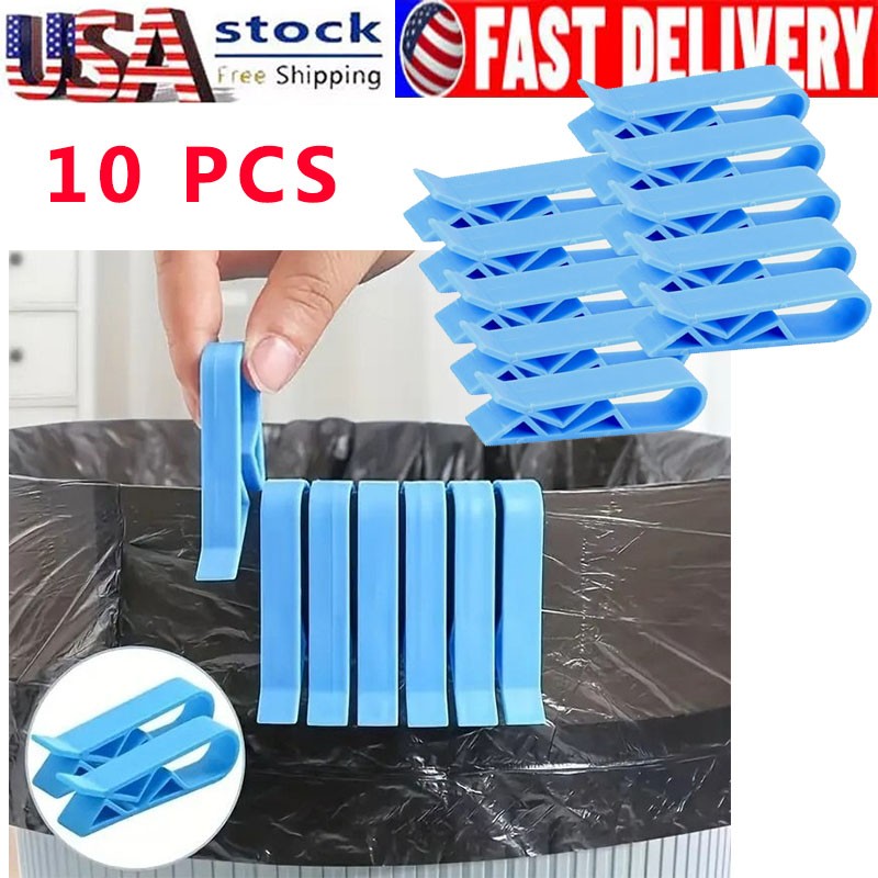 10Pcs Trash Can Clip Garbage Bag Securing & Non-Slip Clip Waste Bin Clips