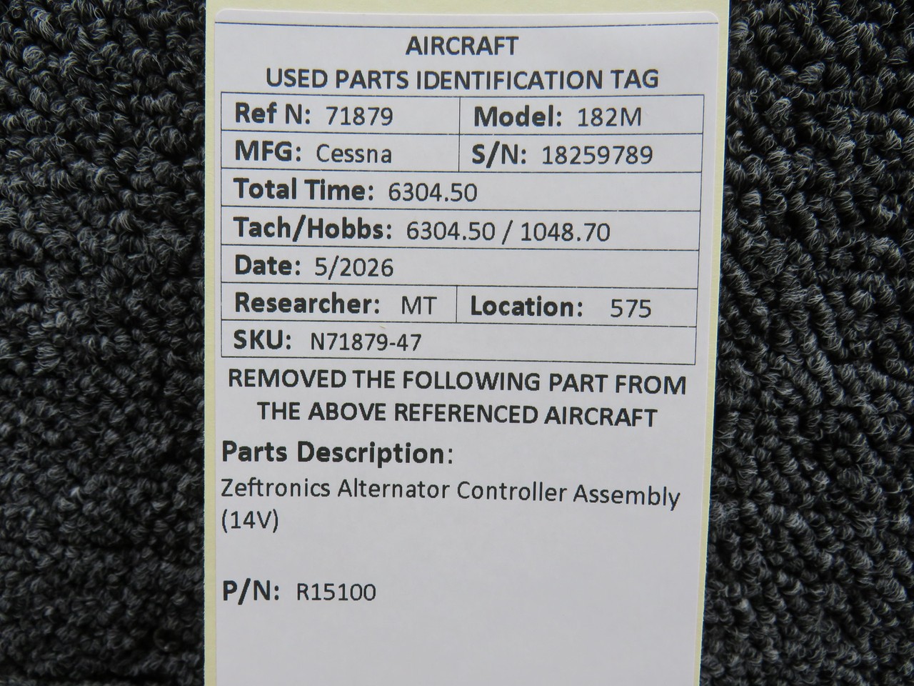 R15100 Zeftronics Alternator Controller Assembly (14V)