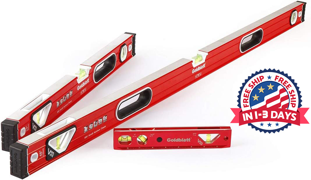 Nivel Torpedo Juego Niveles de Burbuja de 3 Piezas 9” 24” 48” Medicion Burbujas