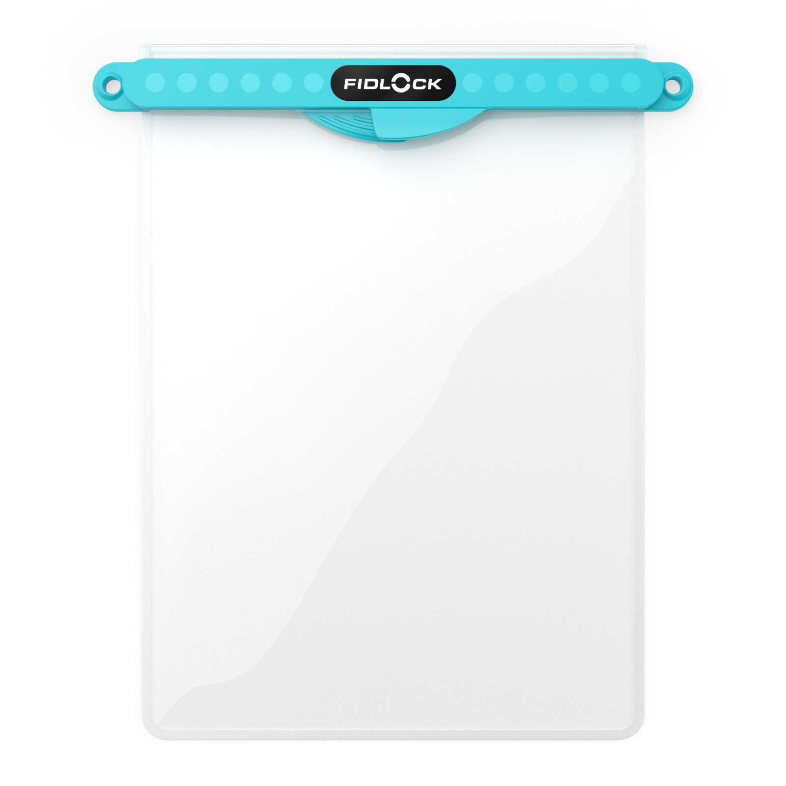 Fidlock waterproof phone bag, Magnetic Self-Sealing Clear bag w/ Blue strip