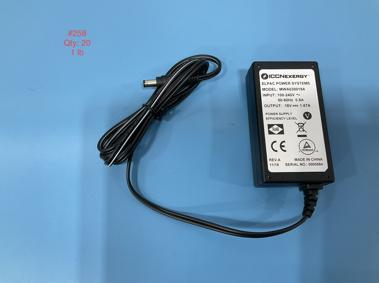 ICCNexergy MWA030018A Power Supply 18V 1.67A - Elpac Power Systems