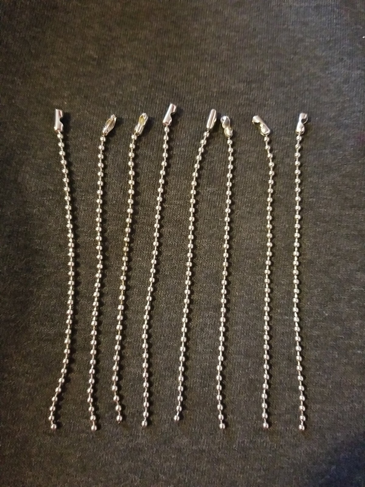 LOT OF 8 BALL CHAIN & CONNECTORS 3.2mm GREAT FOR COACH FOB BAG KEYCHAIN TAG 4"