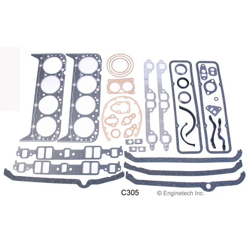 Enginetech Engine Gasket Set C305; Rebuilder for 75-93 Chevy 262-305