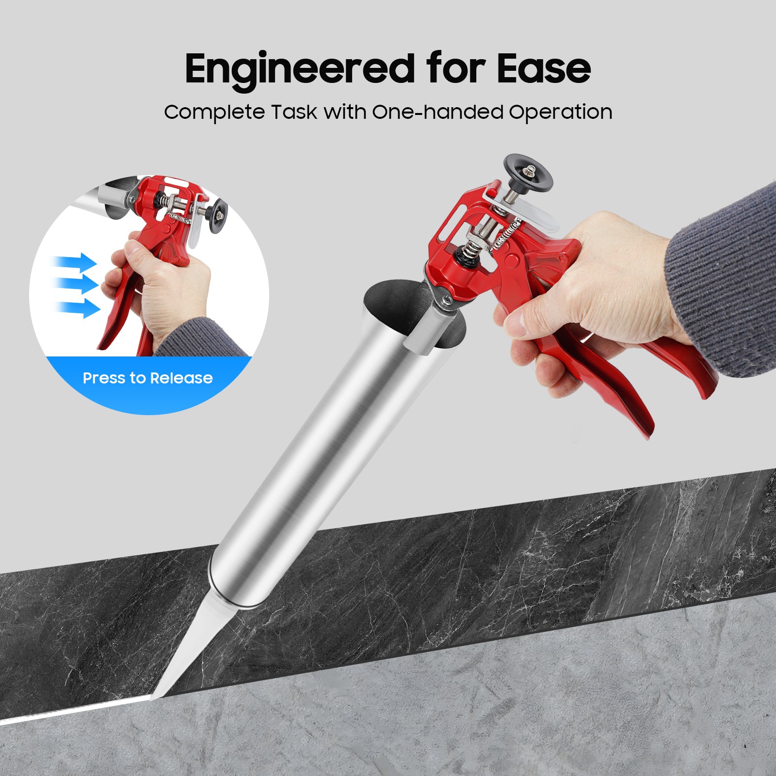 Mortar Pointing Grouting Gun Spray Nozzle Kit Brick Tile Cement Applicator Tool