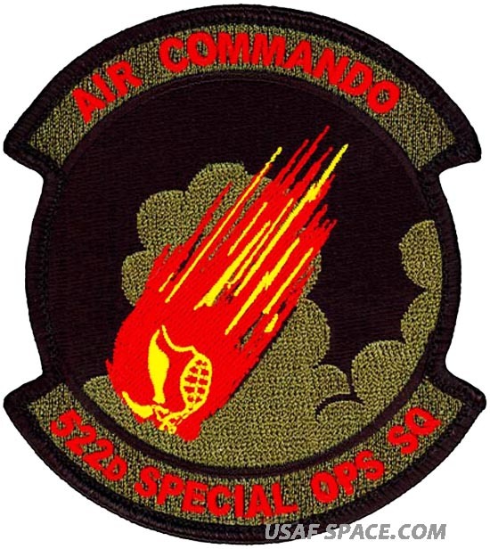 USAF 522d SPECIAL OPS SQ. SOS - AIR COMMANDO - ORIGINAL USAF DOD 4" VEL PATCH