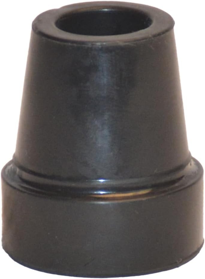 4-Pack Nev-a-Slip 1/2" Durable Rubber Cane Tips with Steel Inserts - Black