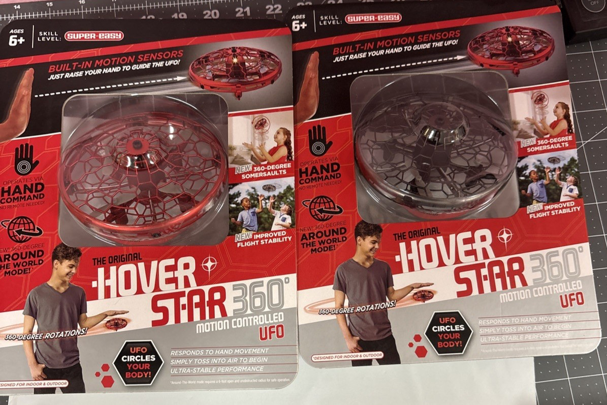 2 Original Hover Star 360 Motion Controlled UFO Black Super Easy Hand Command
