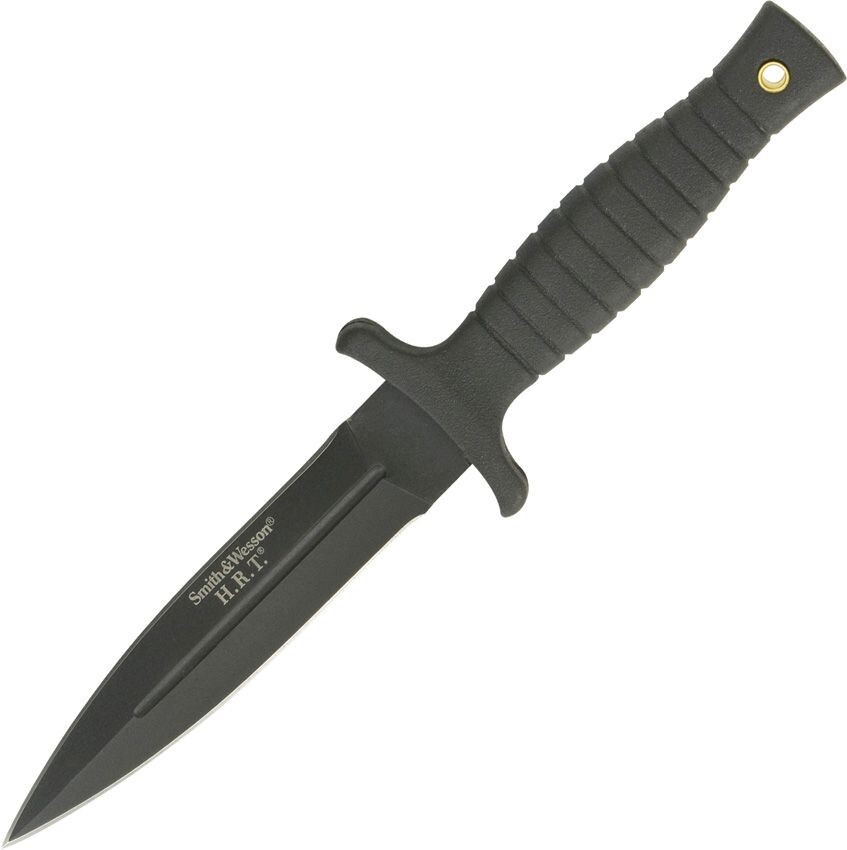 Smith & Wesson HRT Boot 4 7/8" Stainless Black Rubberized Fixed Knife HRT9B