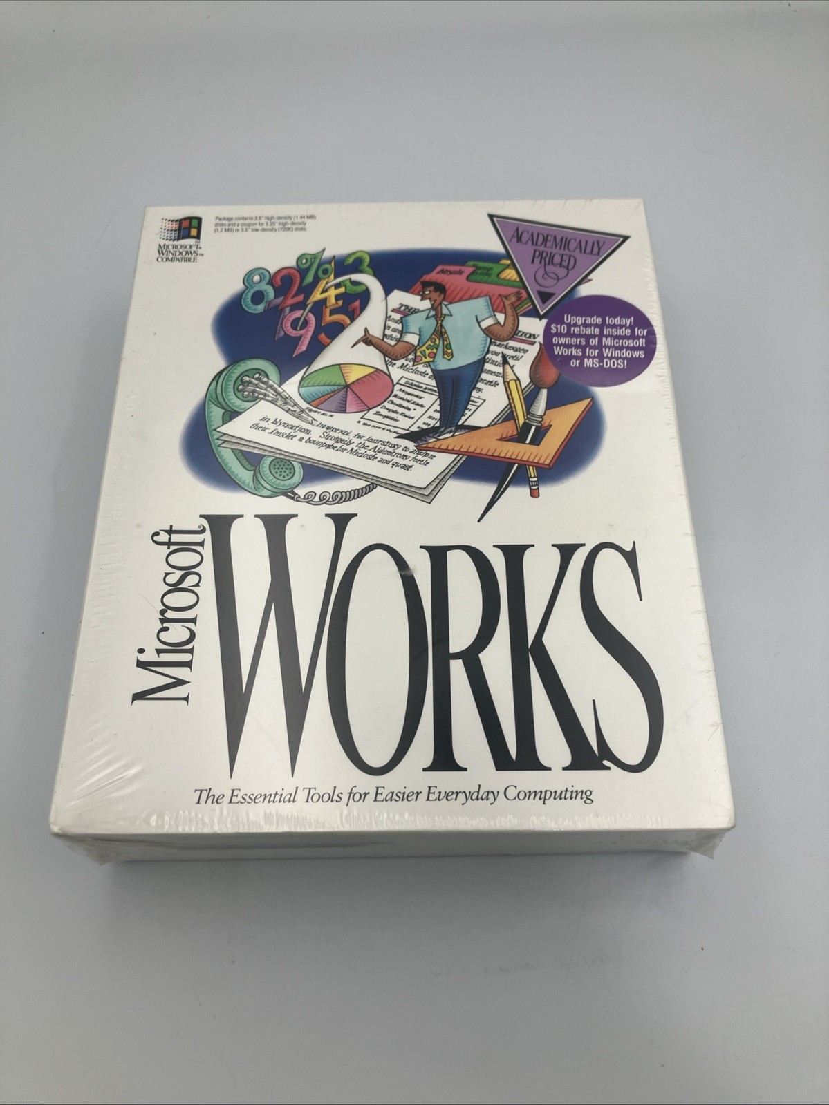 Microsoft Works 3.0 For MS-DOS and Windows 3.1 Disks 1-4 Sealed New!