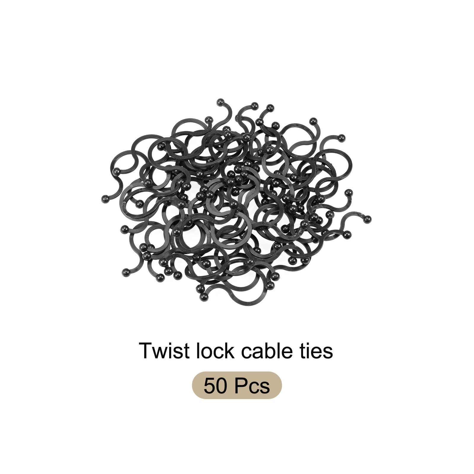 Twist Lock Cable Ties Wire Management-0.87-inch / Black / 50Pcs