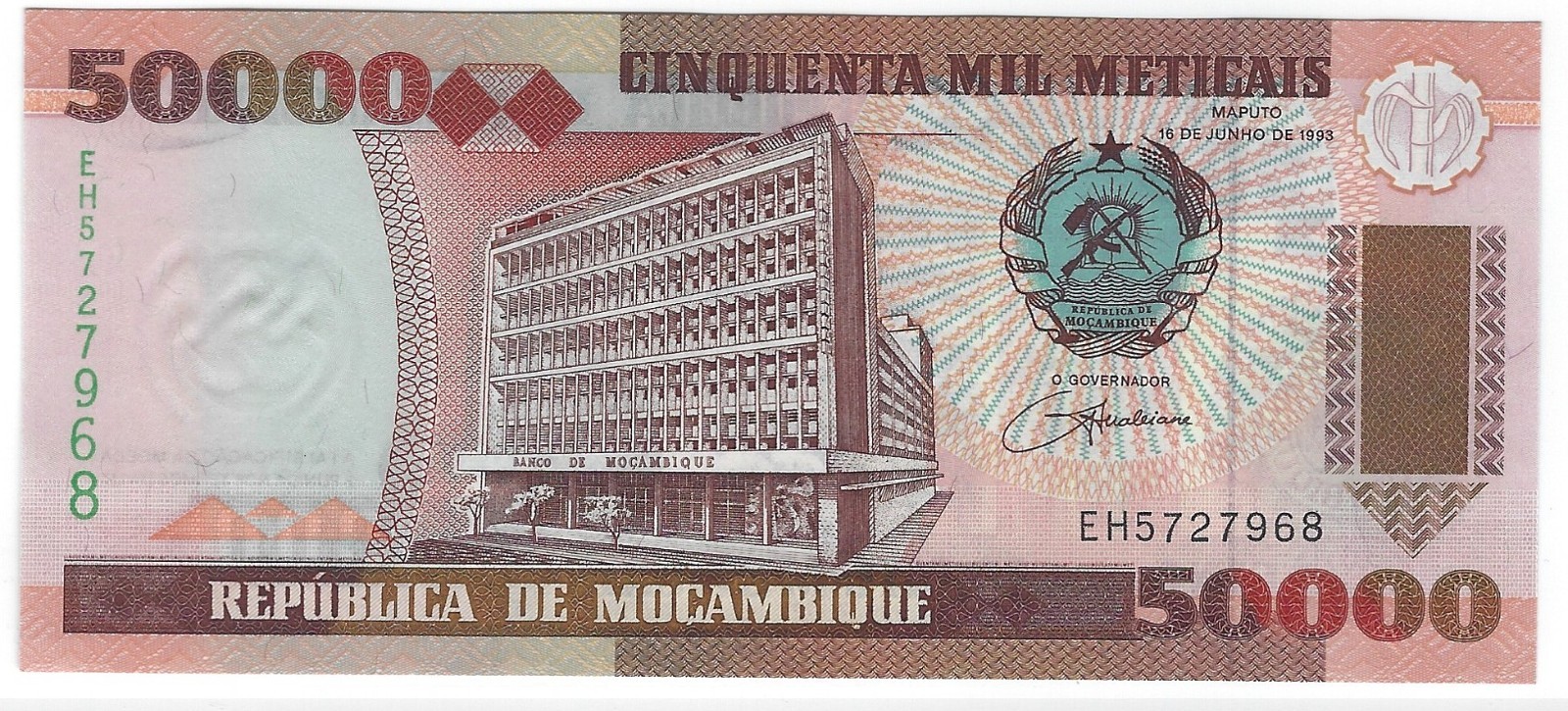 Banknote Mozambique P138 50000 Meticais 1994